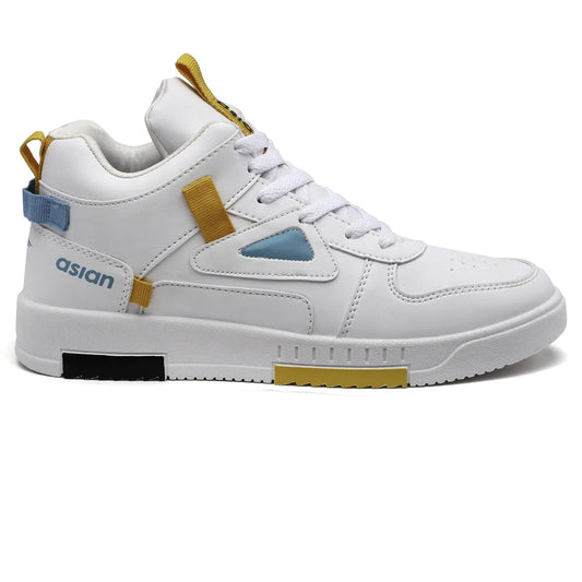 Asian Tarzan-11 Men High Top Sneakers White-Mustard